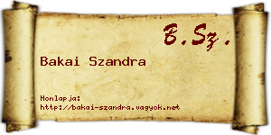 Bakai Szandra névjegykártya